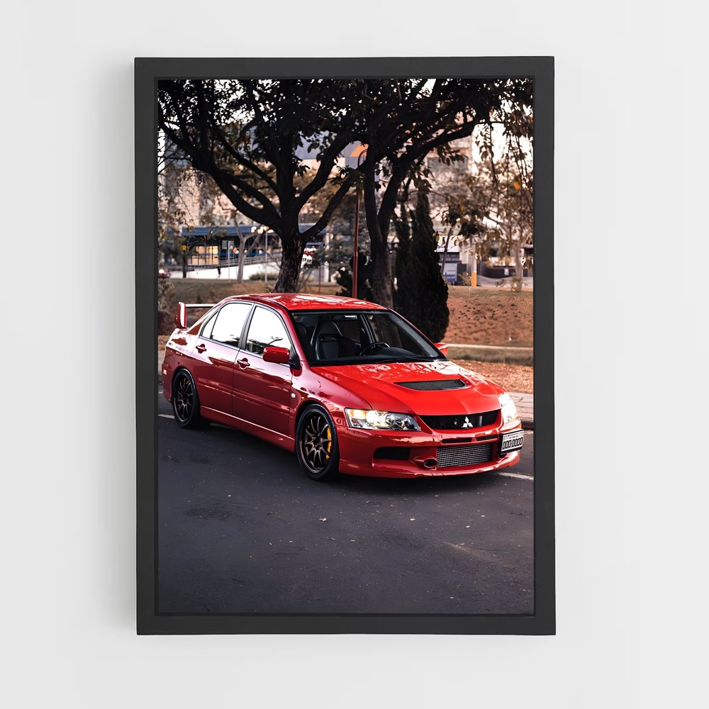 Poster Lancer Rouge – affiche Mitsubishi (vue 2)